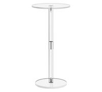 Acrylic Drink Table, Clear Round End Desk, 21.3x10 Inches tylish beverage experience with our Drinks Snacks and Coffee, Modern Transparent Side Table for Living Room Small Spaces