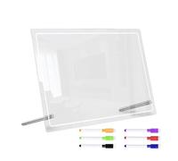 Acrylic Dry Erase Board - 30x20cm Transparent Tabletop Whiteboard & 6 Marker Pen Set, High Grade Clear Acrylic Message Pad & Desktop Planner, Wear Resistant, For Home & Company