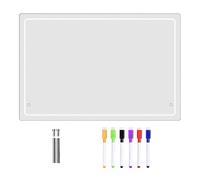 Acrylic Dry Erase Board - Erasable Tabletop Notepad, 11.81x7.87 Inches Clear Multipurpose Desk Message Pad, Transparent Whiteboard, Portable Writing Station for Office Students