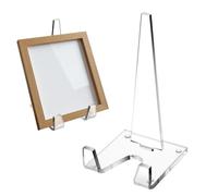 Acrylic Easel, Aesthetic Plate Stand, Clear Display Rack with 3.94x3.94x7.87 Inches, Photo Holder for Shelf Decor, Tabletop Frame, Painting Desk Support, Home Countertop Picture