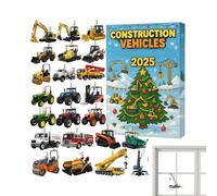 Acrylic Engineering Vehicle Ornament - 2D Christmas Pendant Design, 24-Day 2025 Holiday Countdown, Durable Collectible Display | Countdown Calendar For Youth Teens Kids Adults Family Celebration