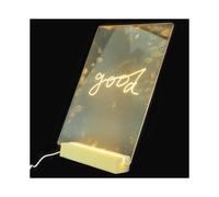 Acrylic Erasable Note Board for Home Desktop with Luminous Feature in Simple Design Made of White Wood 1 Set