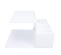 Acrylic Eyelash Extension Pillow Shelf Stand, Lash Pillow Organizer with Storage Compartments and Tool Holes, Compact Grafting Pillow Rack for Eyelash Salons and Training Schools (Bianca)