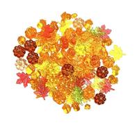Acrylic Fall Table Scatter - 500g Miniature Pumpkins & Maple Leaves Vase Fi