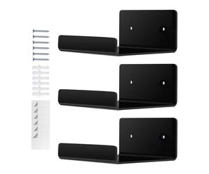 Acrylic Floating Shelves - 3 Pieces Clear Wall Organizer, Cosmetic Decorative Display Holder, Mounted Storage Rack Arrangement System, Compact Household Room Utility | For Bathroom Office Shop