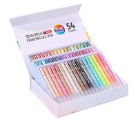Acrylic Gel Pens Set, Glitter Marker Pens, 3d Paint Pens, Smooth Flow Ink Fine 1mm Tip for Fabric Coloring, Cards, Scrapbook, School, Art Crafts, 8.94x6.5x1.73 Inches