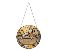 Acrylic Ghost Ornament, Reading Book Wall Art, Lightweight Hanging Pendant, Weather Resistant Acrylic Design, Indoor Decoration for Home, Hotel, Farmhouse, Outdoor Door Display, 7.87x7.87 inches