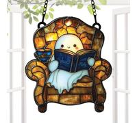 Acrylic Ghost, Sun Catcher, Translucent Whimsical Halloween Hanging Reusable Ornament Meditation Spaces, Bedroom Decoration for Book, Nooks, Craft, Home, Apartment and Corners