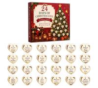 Acrylic Heart Calendar - 24 Day Christmas Countdown, Romantic Holiday Decor | 24 Days Love Theme Countdown Calendar for Women Adults Home Tree Window Living Room Bedroom Holiday