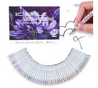 Acrylic Ink Pen Set, 1,0 mm Quick-Drying Acrylic Gel Paint Pens, 36 colori per Crafts, Comfortable Versatile Coloring, Card Making & Art Projects, 5,91 pollici, Silver