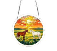 Acrylic Jigsaw Puzzle Suncatcher, Realistic Stained Glass Style Sun Catcher Puzzle Window Hanging for Home Indoor