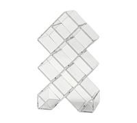 Acrylic Lipstick Organizer - Transparent Acrylic Fish Shape Display Rack, Clear Polystyrene MultiSlot Beauty Stand, Tiered Crystalline Makeup Container Unit | Multi-slot Slanted Intersecting Slots For