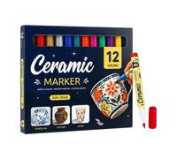 Acrylic Marker, 12 Piece Waterproof Paint Pens, Ceramic Rock Art Markers