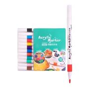 Acrylic Markers Pens Set - Coloring tools, Paint Pens | Quick-dry pigment markers, waterproof acrylique ink, smooth-tip art pens for decorating glass, rock, fabric, metal, wood, china