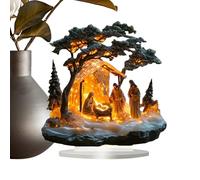 Acrylic Nativity Scene- 7.09x7.09 Inches Acrylic Decorations Nativityy Desktop Figure | Classic Exquisite Nativitty Figures For Home Decor, Christmas,Tabletop, Nativity Scene And Front Door Decor