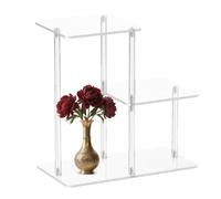 Acrylic Nightstand - 3 Tier Clear Acrylic Side Table | Square Bedside Stand | 38.1x20x38.9cm Clear Acrylic 3 Tier Side Table, Transparent Square Nightstand for Living Room, Bedroom, Foyer and Compact Spa