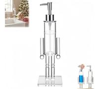 Acrylic Nutcracker Soap Dispenser Clear - Festive Christmas Decorative Lotion Pump, Refillable for Kitchen, Bathroom Countertop Accessories (1Pcs)
