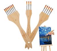 Acrylic Paint BrushSet - 17.5-19cm Rake Brush, Nylon Wool Comb, 3 Piece Professional Texture Set With Multi-Tooth Design | Acrylic Oil Watercolor BrushFor Beginners Adults And Craft Canvas Pottery
