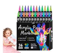 Acrylic Paint Marker - Paint Pens | Double Tip Rock Painting Pens, Fade-Resistant Permanent Marker Drawing Tools, Craft Supplies Artists Portable For Paper Glass Wood Canvas Ceramic Rock