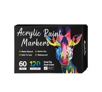 Acrylic Paint Marker - Paint Pens | Double Tip Rock Painting Pens, Fade-Resistant Permanent Marker Drawing Tools, Craft Supplies Artists Portable For Paper Glass Wood Canvas Ceramic Rock