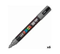 Acrylic paint marker POSCA PC-5M Dark grey 1,8-2,5 mm (6 Units)
