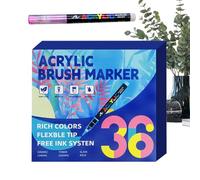 Acrylic Paint Markers Brush Tip,Multi-Color Soft Layerable Offices Supplies | Consistent Ink Performance,for Kids Adults Party School Offices Favors Decorations Crafting Birthday Christmas Weekday