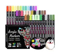 Acrylic Paint Markers, Double Ended Pens, Writing Supplies Set, Versatile Art Tools, Colorful Material, Ideal for Offices Home School Projects Decorations Prizes Rewards, 72-Color