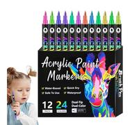 Acrylic Paint Markers - Permanent Waterproof | For Canvas, Rock, Fabric