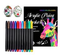 Acrylic Paint Pens, Acrylic Markers, Rock Painting Markers, 12 Colors Pens Creative Drawing Art Supplies For Wood Fabric Glass Canvas Crafts Scrapbook Kids