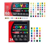 Acrylic Paint Pens - Art Supplies for Fun Crafts | Smudge Proof Quick Dry Tips with Smooth Flow, Suitable for Paper Wood Glass Fabric Canvas, Great for Adults Parents School