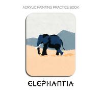 Acrylic Painting Practice Book - Elephantia: A Geometric Study in Blue, Black & White