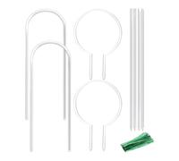 Acrylic Plant Support Rods - Potted Plant Round Supports | Plants Support Pillars with Straps Set | Small Plants Trellis | Clear Acrylic Plânt Trellis for Potted Plânts Stem Supports Stakes