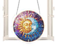 Acrylic Puzzle Suncatcher 18.8cm Window Hanging Kit | 7.4 Inch Light Catcher Decor - Colorful Prism Reflection Ornament | Clear Acrylic Design - Chain Pendant Display | Home Garden Gift Deçora