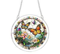 Acrylic Puzzle Suncatcher - 2D Window Ornament Bird Butterfly Bee Design, Decorative Sun Catching Panel, Vibrant Light Refraction Art Piece | Nature Inspired Wall Decor,for Adults Apartment