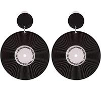 Acrylic Record Earrings Rock Roll Women's Vinyl Record Earrings Vintage Black Circle Record Dangling Earrings Jewelry for Women Clever treatment