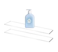 Acrylic Shelf Inserts For Cabinets | 2 pezzi Clear Heavy-Duty Storage Shelves | Stackable Organizer Racks For Kitchen, Bathroom, Pantry, Bedroom, and Living Room