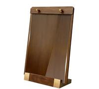 Acrylic Sign Holder - Enhances Retail Visibility, Solid Walnut Wood Base Style, A4 Clear Vertical Frame + Twin View, Furniture Grade Hardwood Support Bracket - For QR Codes & Menus
