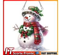 Acrylic Special Shaped Christmas Snowman 5D DIY Diamond Art Hanging Decorations