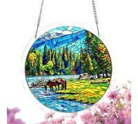 Acrylic Suncatcher Decor, Reflects Colorful Light Display, Window Hanging Ornament, Acrylic Panel Animal Puzzle Design, Home Decoration Artistic Accent, Butterfly Cat Window Decor 7.48 × 17.72 inches