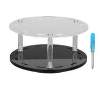 Acrylic Tweezers Stand Holder 12 Holes Rotatable Eyelash Extension Tool Display Shelf (Negro)