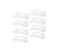 Acrylic Vinyl Record Shelf Wall Mount Display Holder 8 Pack, Clear Album Storage for Home Decor
