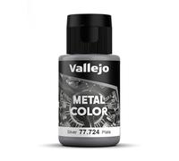 Acrylicos Vallejo Metal Color - Vernice Semi Opaca in Alluminio, 32 ml, Argento