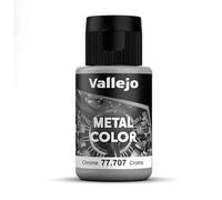 Acrylicos Vallejo Metal Color - Vernice Semi Opaca in Alluminio, 32 ml, Grigio (Chrome)
