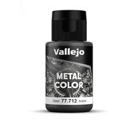 Acrylicos Vallejo Metal Color - Vernice Semi Opaca in Alluminio, 32 ml, Grigio (Steel)