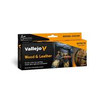 Acrylicos Vallejo Model Color - Set di colori acrilici per legno e pelle, 8x17 ml, Multicolore