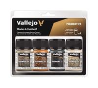 Acrylicos Vallejo Pigmenti Pietra e Cemento - Set di Colori Acrilici per Aerografo, Multicolore