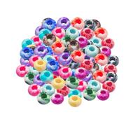 Acrylperlen 100 Stück | Große Farbenfrohe Flache Runde Charms Für