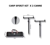 ACS370119 Carp Spirit Buzzer Bar Support Bankstick kit 2 canne COMPLETO DI BORSA