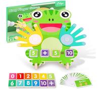 Acsatont Montessori Toys, Giochi Matematica Educativo da 3 4 5 Anni, Giochi Calcolo delle Dita Bambini in Legno, Regalo di Compleanno per Ragazzo e Ragazza di 5 Anni (Rana)