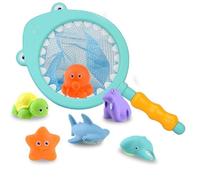 Acsatont Nessun Buco-Giocattoli da Bagno per Bambini, 7 Pezzi Giochi Bagnetto per Bambini 3 4 5 Anni, Giocattoli da Bagno Morbido, Piscina Giochi di Giocattoli per Ragazzi e Ragazze (Colore Chiaro)